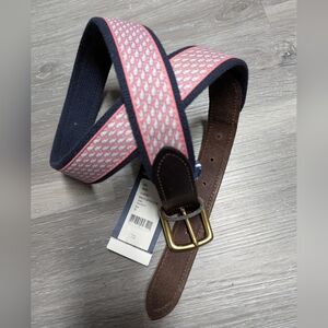 NWT Vineyard Vines Raspberry Canvas Whale Club Belt Size 32